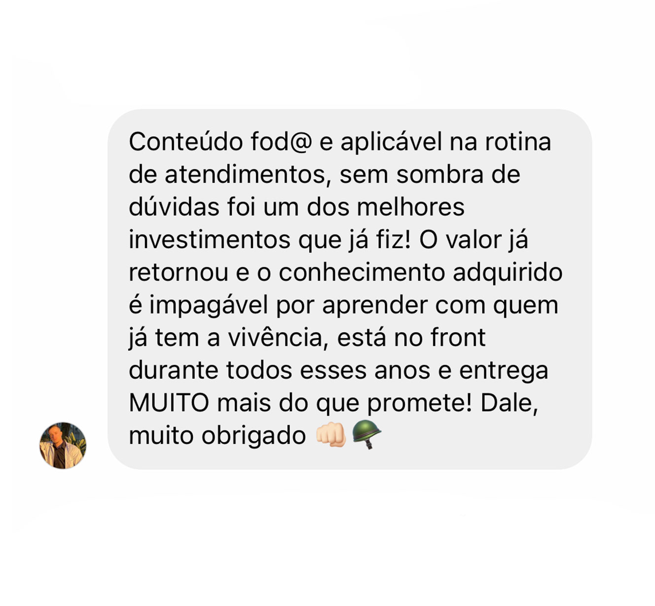 Depoimento de participante