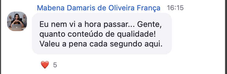 Depoimento de participante