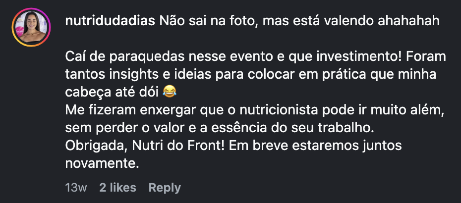 Depoimento de participante