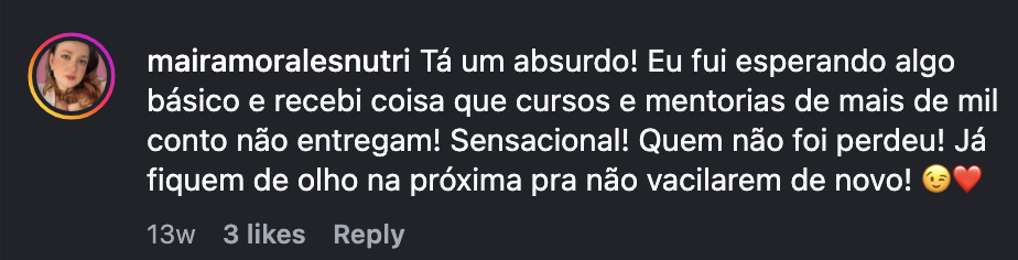Depoimento de participante